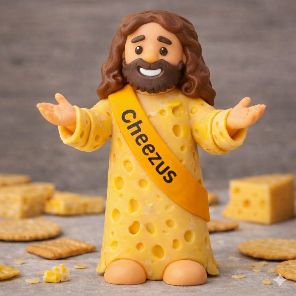 Cheezus: Little Cheesy Jesus Figurine [PRE-ORDER] [3D Printed]